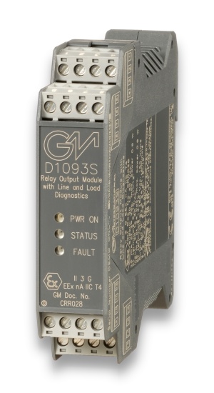 رله مدل D1093S برند GMI - ماژول خروجی رله SIL 3 با تشخیص خط و بار، قابل نصب بر روی ریل DIN